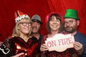 2 couples enjoying our photo booth - Salisbury photo booth hire service